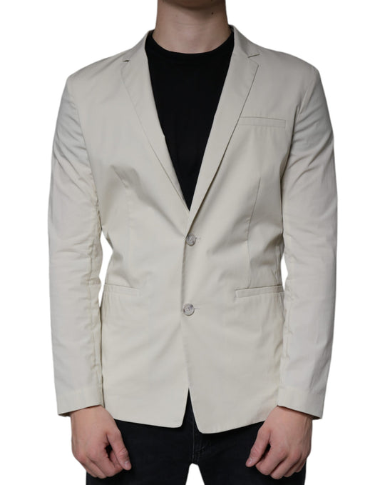 Paolo Pecora Milano Bež Enoprsna obleka Formalni plašč Blazer