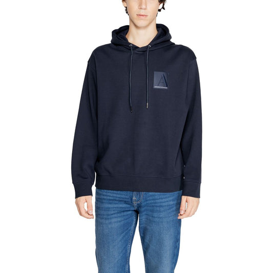 Armani Exchange Modri bombažni pulover