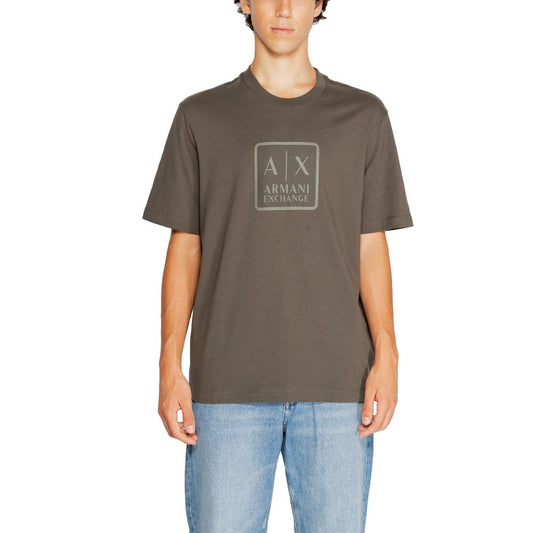 Armani Exchange Zelena bombažna majica