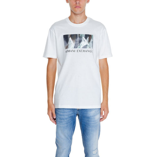 Armani Exchange Bela bombažna majica