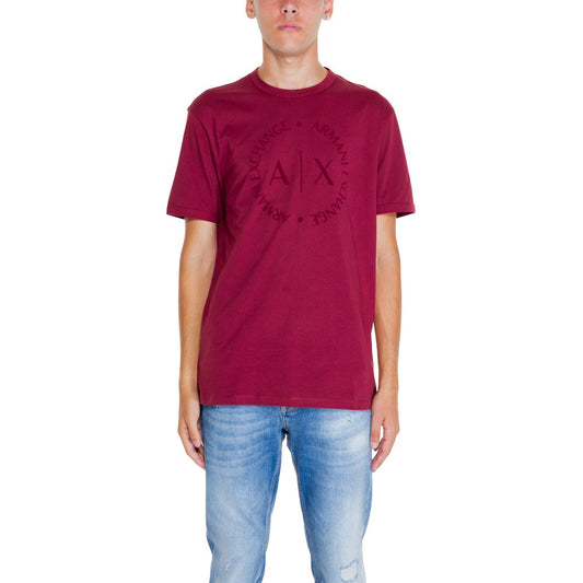Bombažna majica Armani Exchange Bordeaux