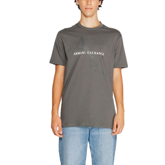 Armani Exchange Siva bombažna majica