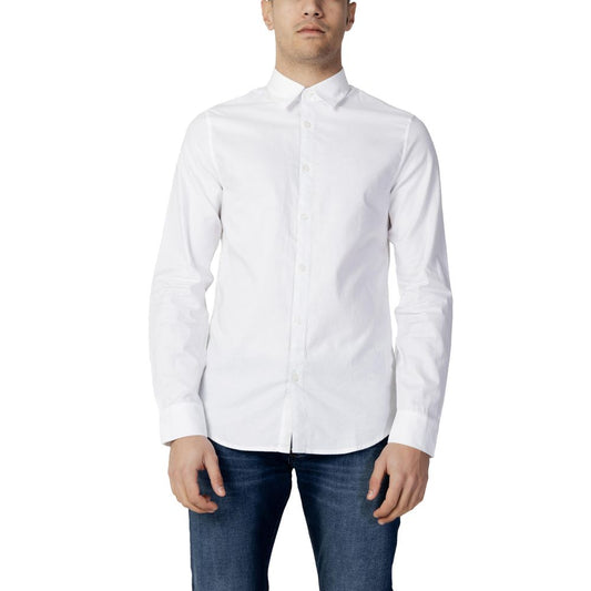 Bela bombažna srajca Armani Exchange