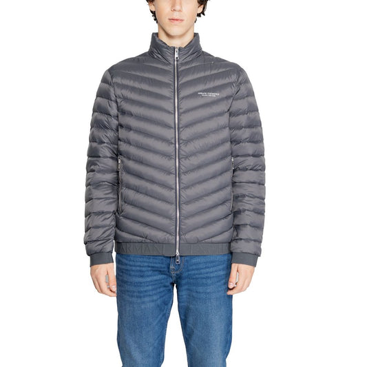 Armani Exchange Gray Polyester Jackets & Coat