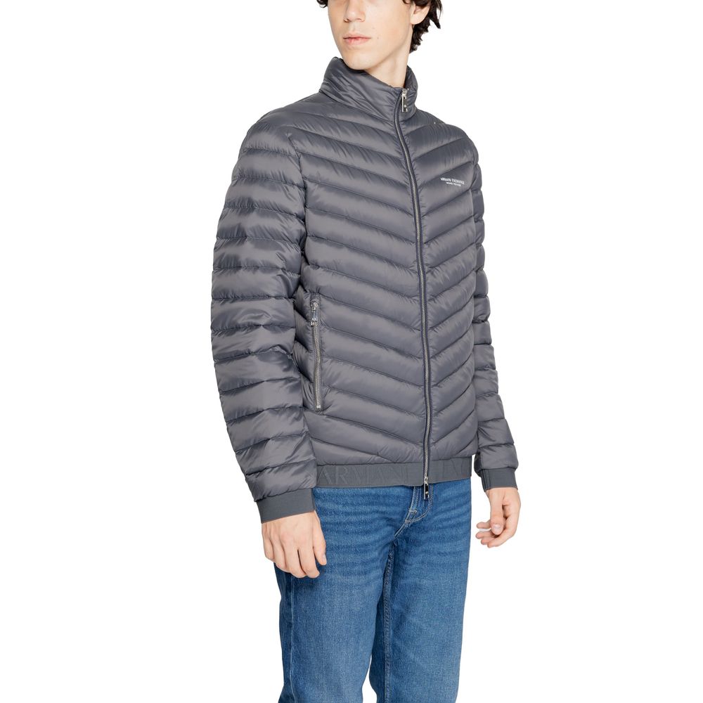 Armani Exchange Gray Polyester Jackets & Coat