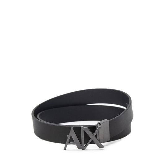 Armani Exchange Črni usnjeni pas