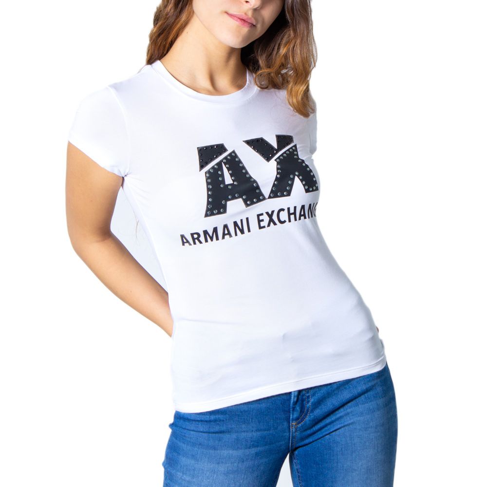 Armani Exchange Bela bombažna majica