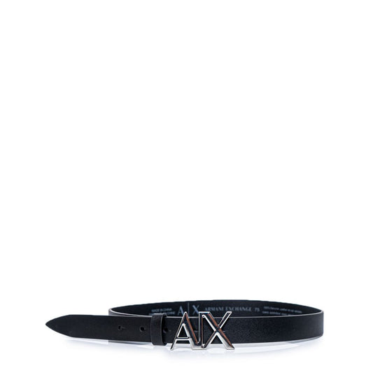 Armani Exchange Črni usnjeni pas
