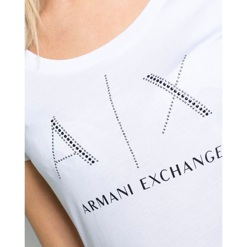 Armani Exchange Bela bombažna majica