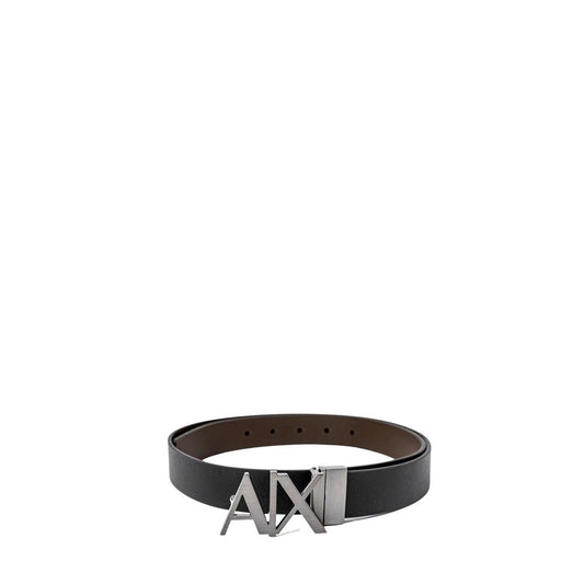 Armani Exchange Črni usnjeni pas