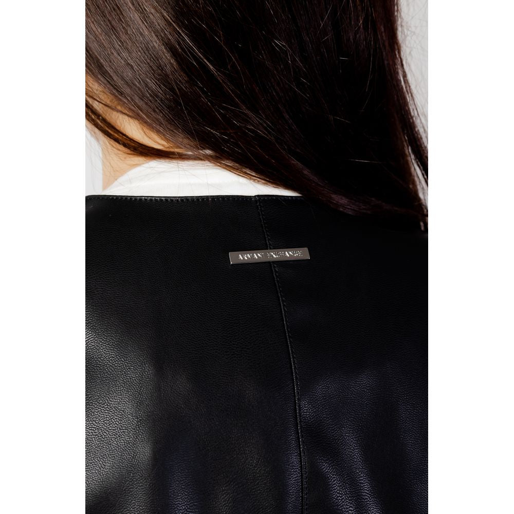Armani Exchange Črne jakne in plašč iz poliestra