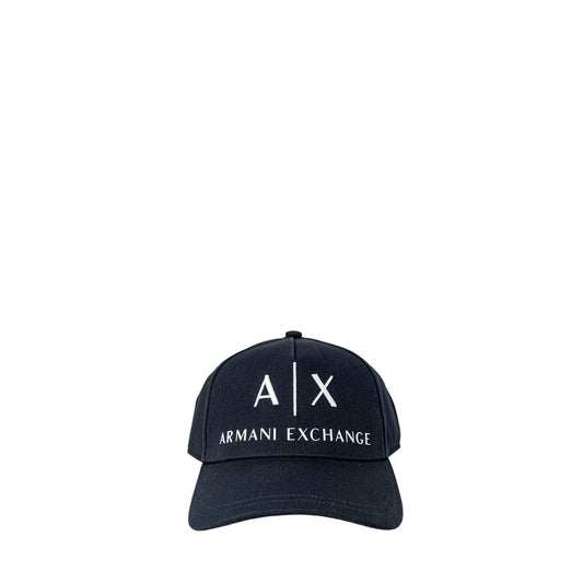 Armani Exchange Modri bombažni klobuki in kape
