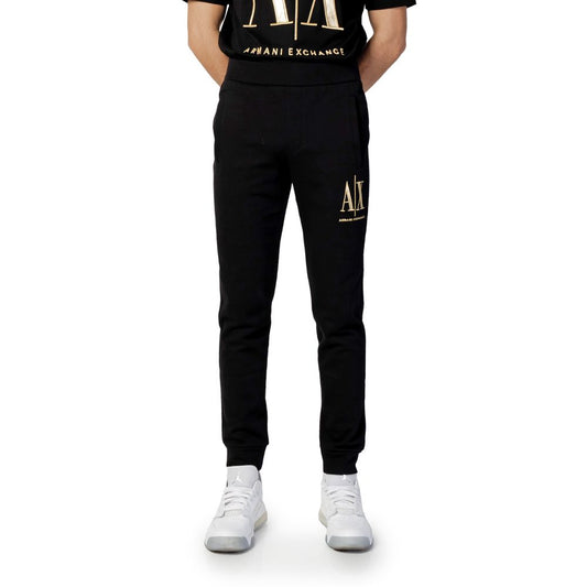 Armani Exchange Črne bombažne kavbojke in hlače
