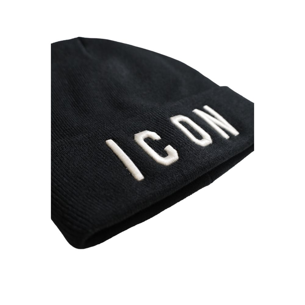 Icon Black Marabou Hats & Cap