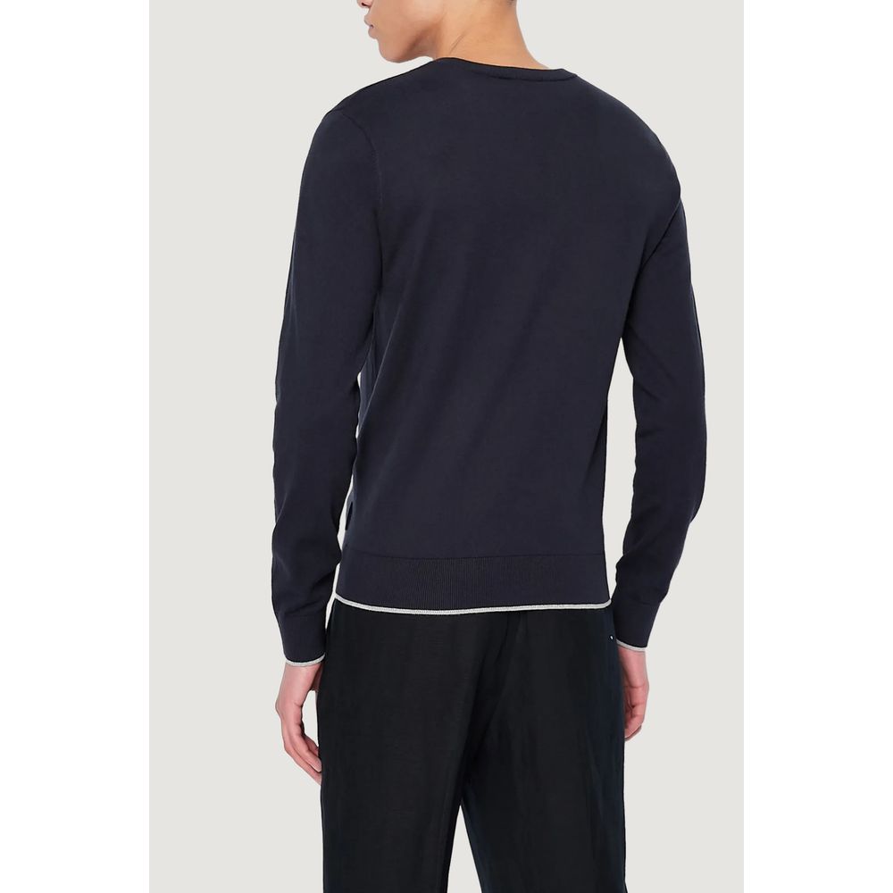 Armani Exchange Modra bombažna majica