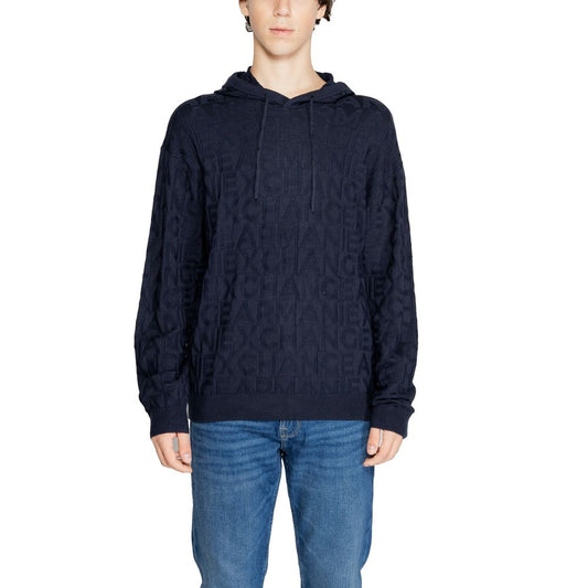 Armani Exchange Modra majica iz viskoze