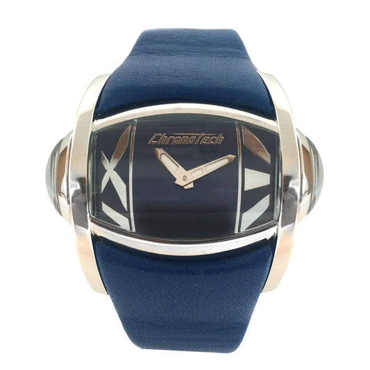 Modra usnjena ura Chronotech