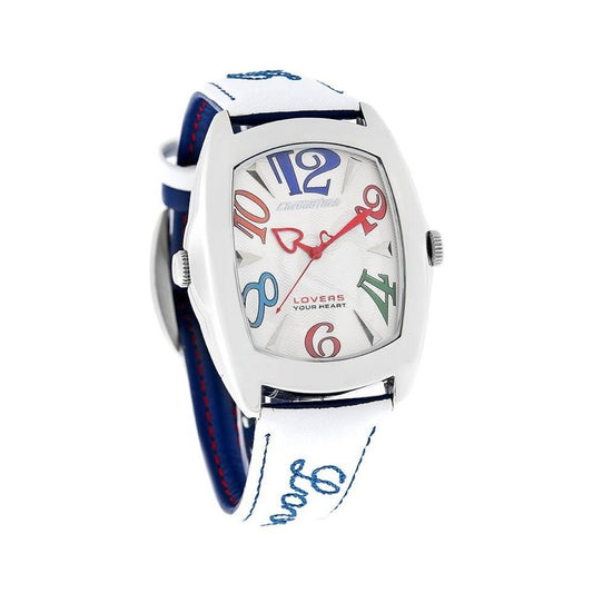 Modra usnjena ura Chronotech