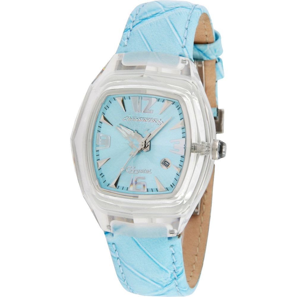 Modra usnjena ura Chronotech
