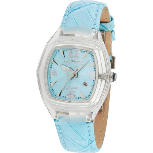 Modra usnjena ura Chronotech