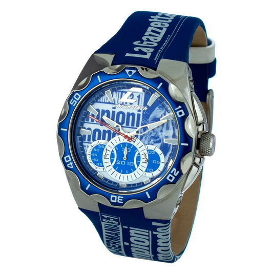Modra usnjena ura Chronotech