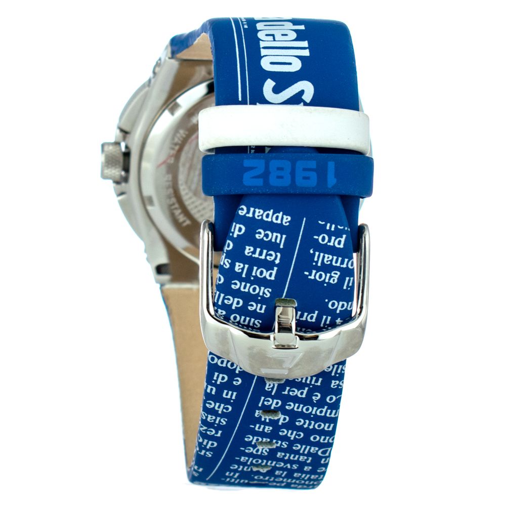 Modra usnjena ura Chronotech