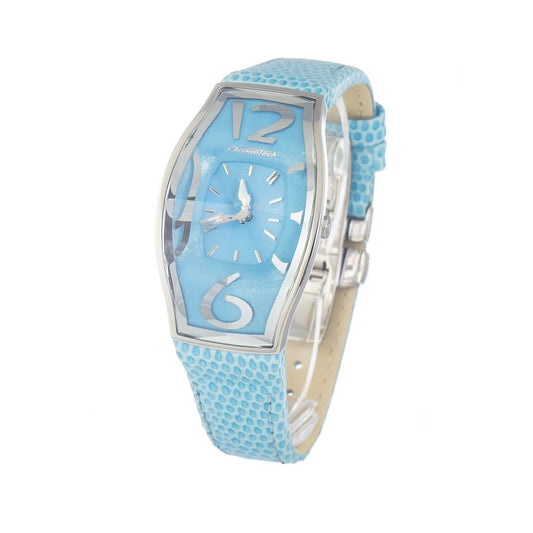 Modra usnjena ura Chronotech