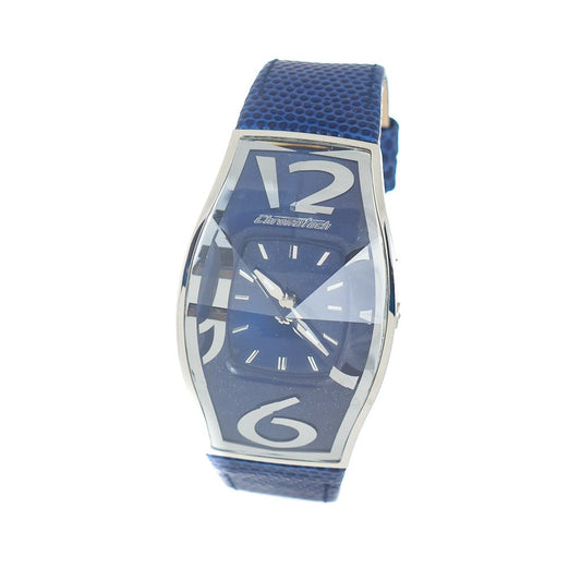 Modra usnjena ura Chronotech