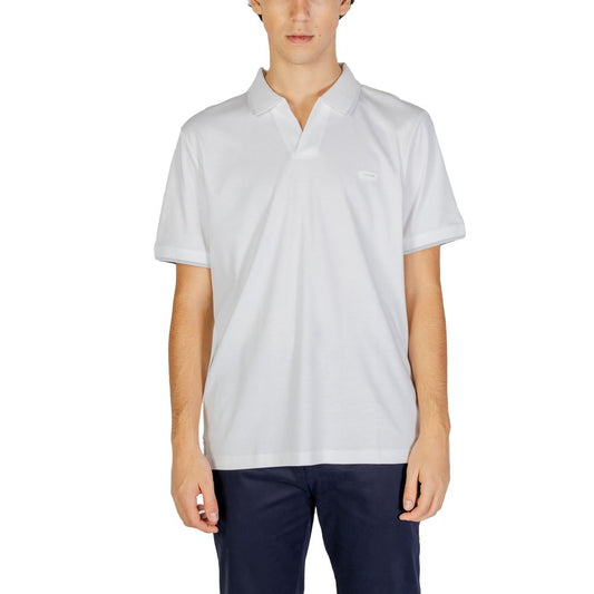Calvin Klein Jeans Bela bombažna polo majica