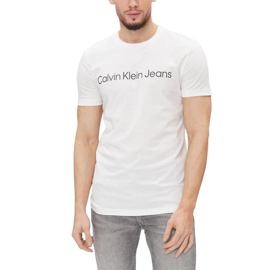 Calvin Klein Jeans Bela bombažna majica