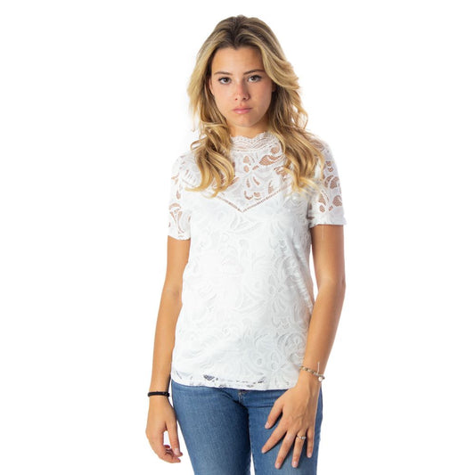 Vila Clothes Cream Polyamide T-Shirt