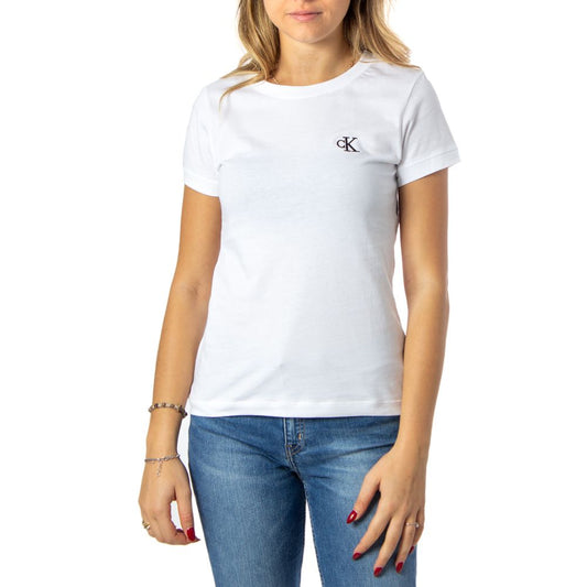 Calvin Klein Jeans Bela bombažna majica