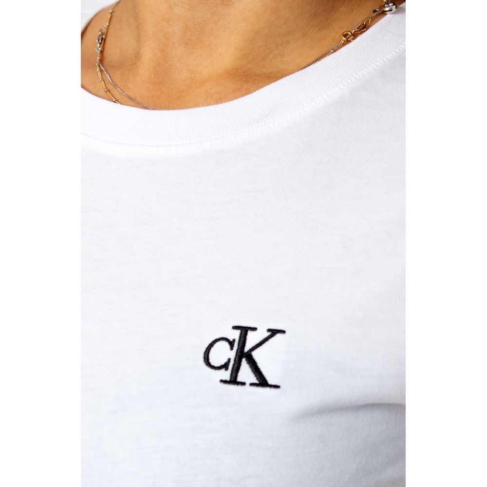 Calvin Klein Jeans Bela bombažna majica