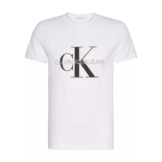 Calvin Klein Jeans Bela bombažna majica