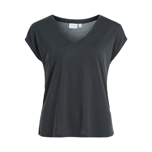 Vila Clothes Black Tencel T-Shirt