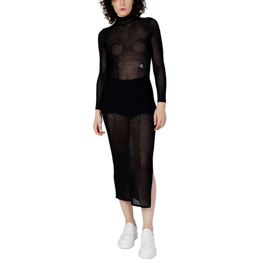 Calvin Klein Jeans Black Marabou Dress