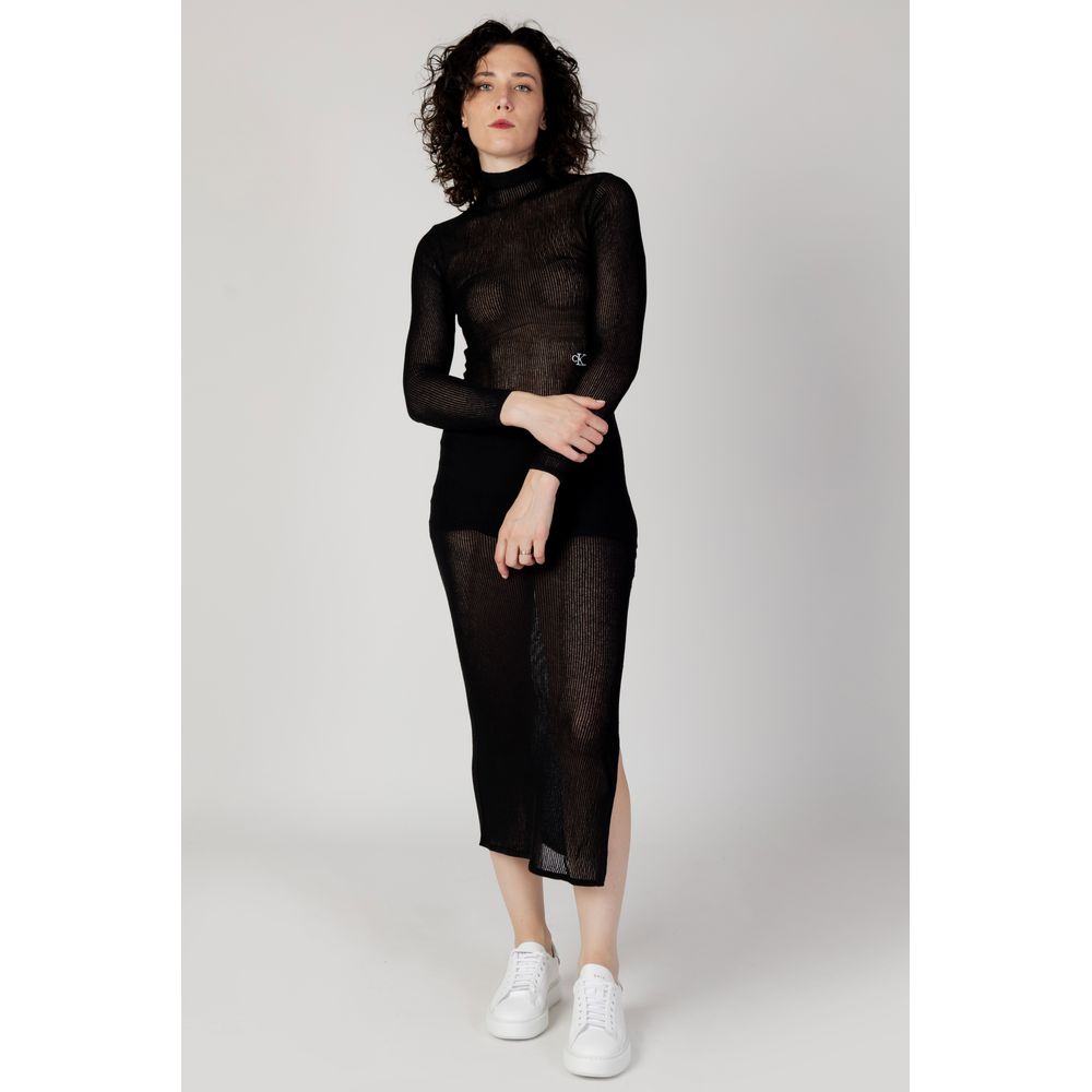 Calvin Klein Jeans Black Marabou Dress
