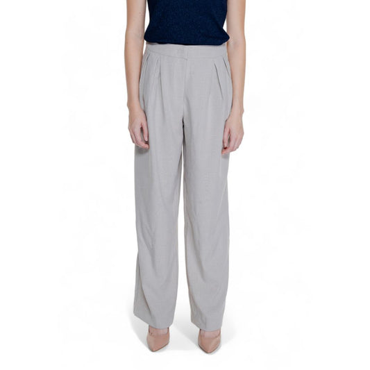 Vila Clothes Beige Polyester Pant