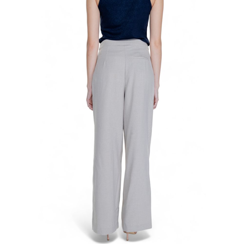 Vila Clothes Beige Polyester Pant