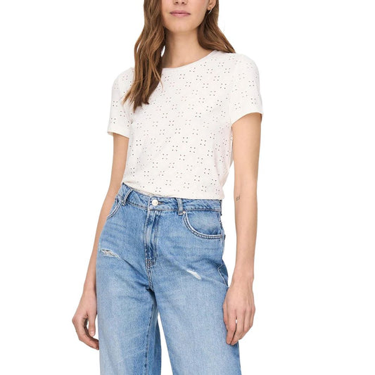 Jacqueline De Yong White Polyester T-Shirt