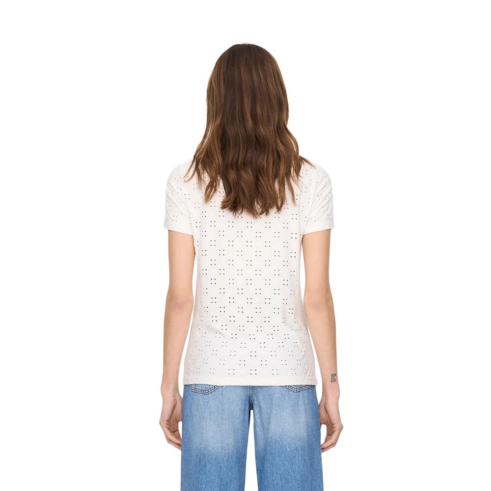 Jacqueline De Yong White Polyester T-Shirt