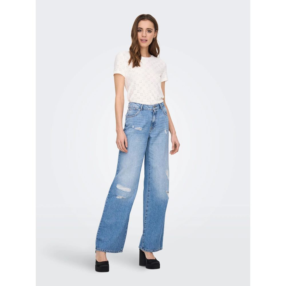 Jacqueline De Yong White Polyester T-Shirt