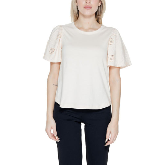 Jacqueline De Yong White Cotton T-Shirt