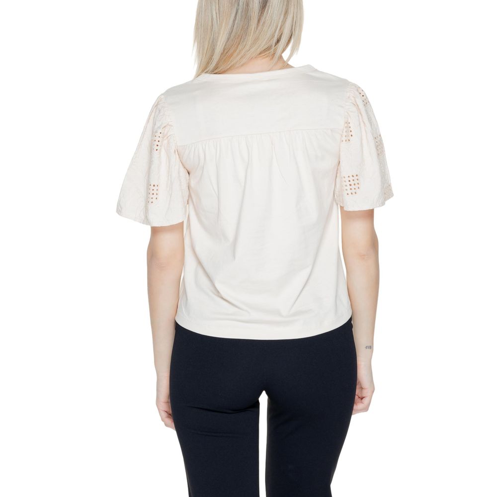 Jacqueline De Yong White Cotton T-Shirt