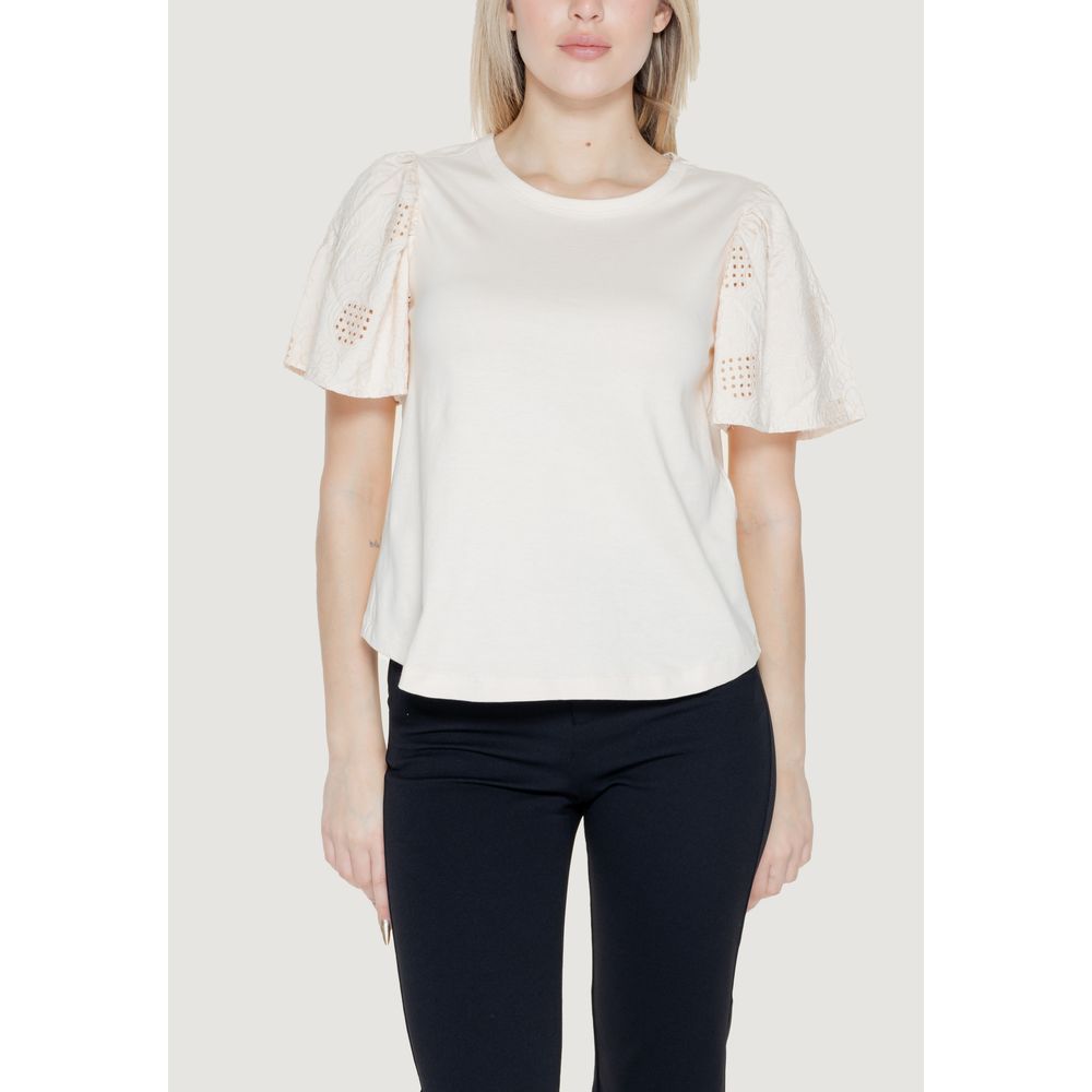 Jacqueline De Yong White Cotton T-Shirt