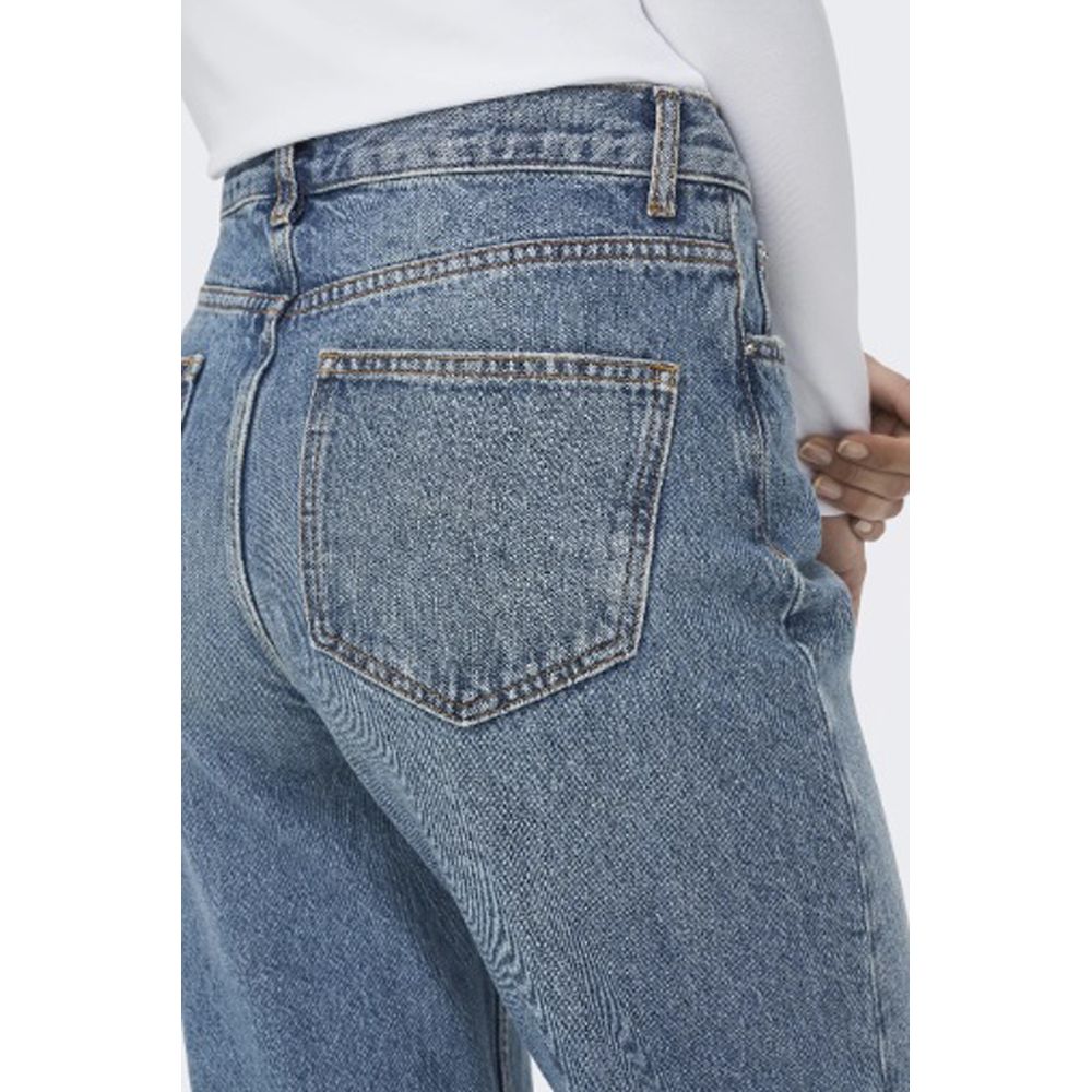 Only Light Blue Cotton Relaxed Fit Jean