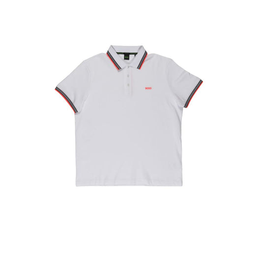 Bela bombažna polo majica Hugo Boss