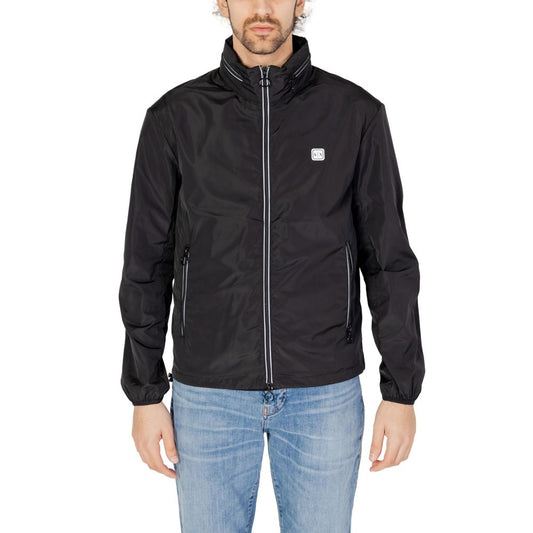 Armani Exchange Črne jakne in plašč iz poliestra