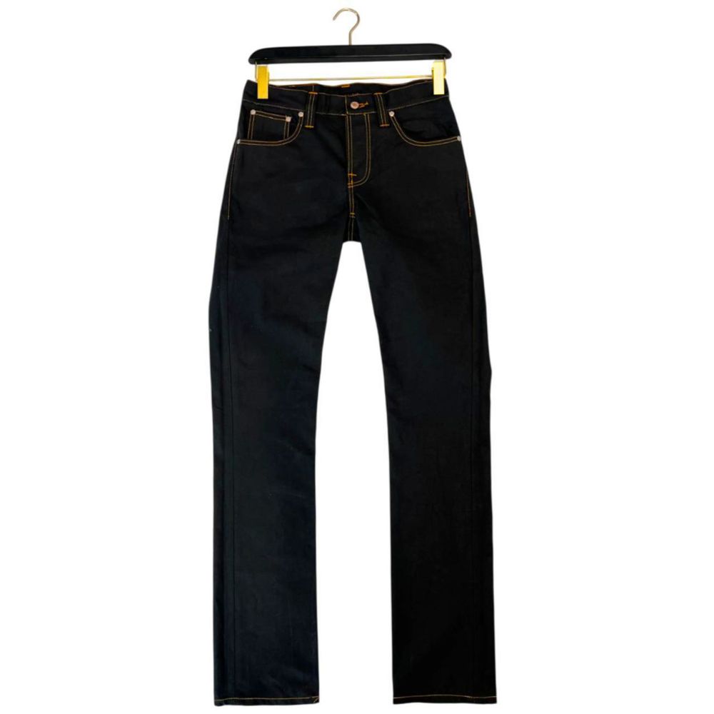 Nudie Jeans Black Cotton Men Jeans