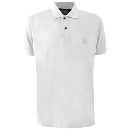Yes Zee White Cotton Men's Polo Shirt